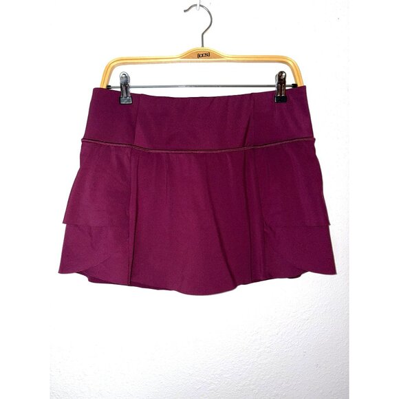 Athleta Burgundy Momentum Tiered Tennis Athletic Performance Skort  Size M - Picture 1 of 9